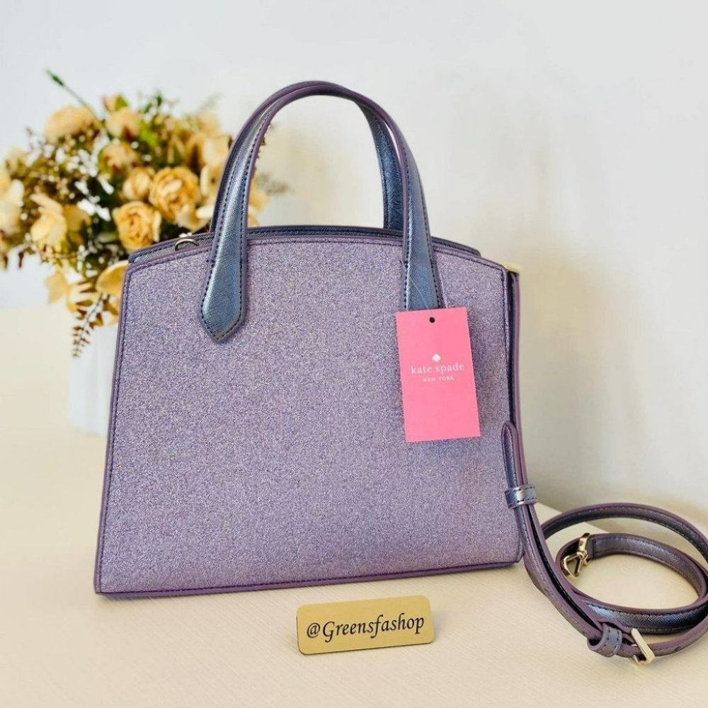 Kate spade purse tinsel glitter satchel handbag - Picture 5 of 11